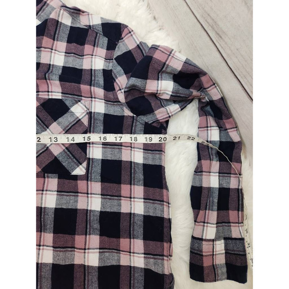 Orvis Womens Button Up Shirt Black Plaid‎ Long Sleeve Collar Stretch Pockets L - Picture 3 of 6